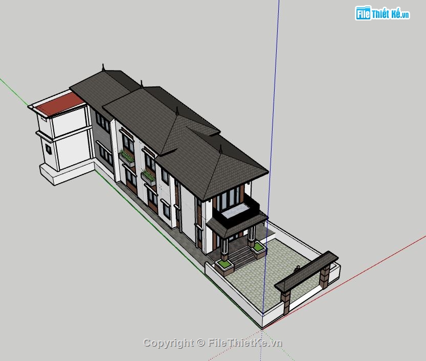 Nhà phố 2 tầng,Model su nhà phố 2 tầng,file su nhà phố 2 tầng