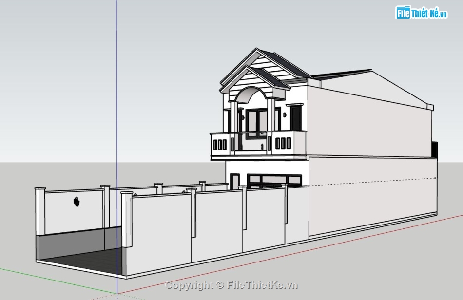 Nhà phố 2 tầng,sketchup nhà phố 2 tầng,file su nhà phố 2 tầng