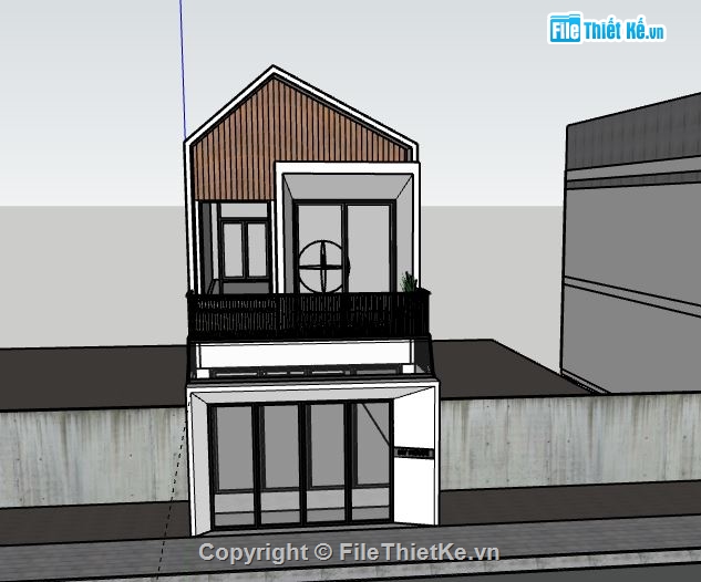 Nhà phố 2 tầng,Model su nhà phố 2 tầng,sketchup nhà phố 2 tầng