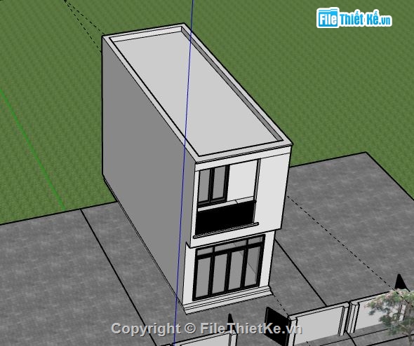 Nhà phố 2 tầng,model su nhà phố 2 tầng,sketchup nhà phố 2 tầng