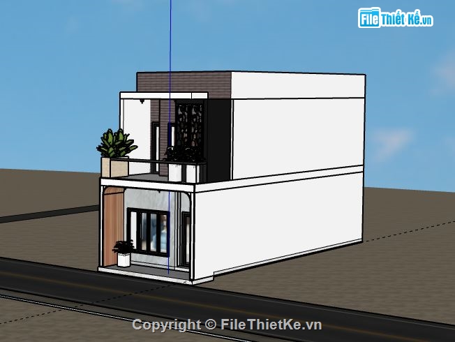 Nhà phố 2 tầng,model su nhà phố 2 tầng,file su nhà phố 2 tầng