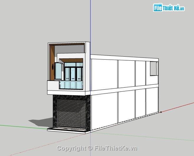 Nhà phố 2 tầng,model su nhà phố 2 tầng,sketchup nhà phố 2 tầng