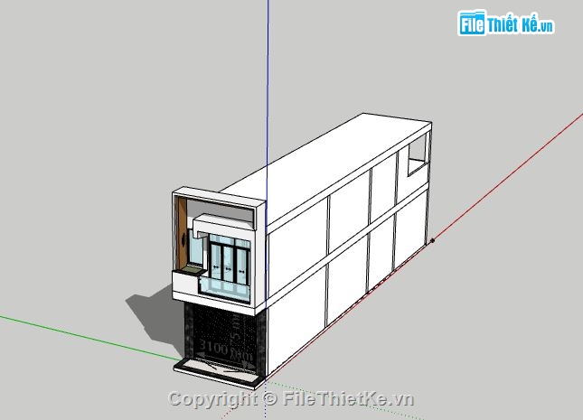 Nhà phố 2 tầng,model su nhà phố 2 tầng,sketchup nhà phố 2 tầng