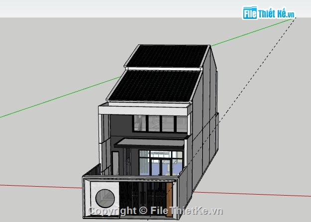 Nhà phố 2 tầng,Model su nhà phố 2 tầng,sketchup nhà phố 2 tầng