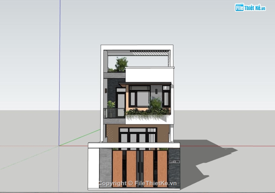 Nhà phố 2 tầng,model su nhà phố 2 tầng,file su nhà phố 2 tầng