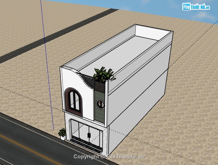 Nhà phố 2 tầng,Model su nhà phố 2 tầng,sketchup nhà phố 2 tầng