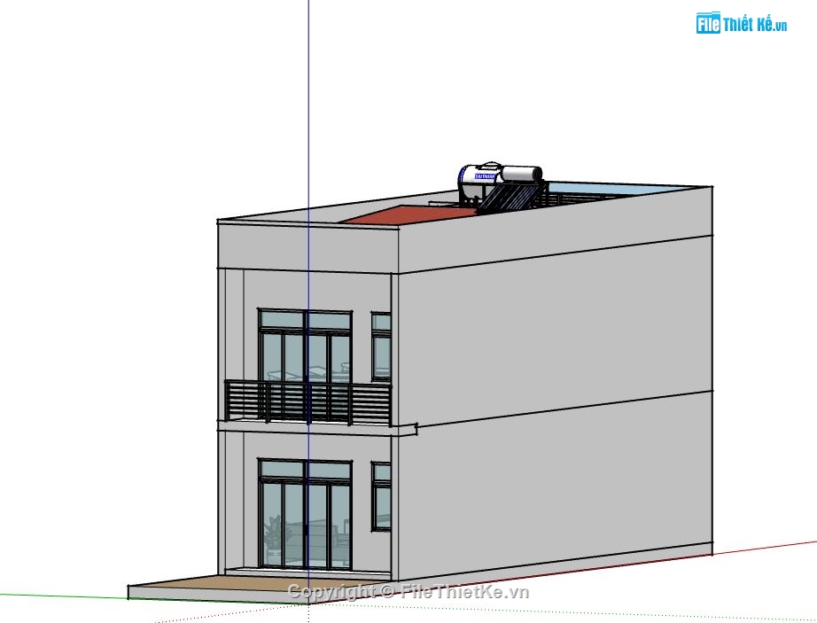 Nhà phố 2 tầng,model su nhà phố 2 tầng,sketchup nhà phố 2 tầng