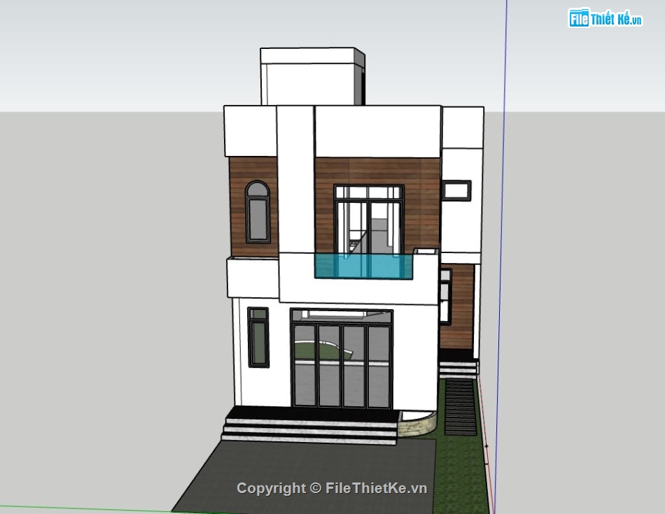 Nhà phố 2 tầng,file su nhà phố 2 tầng,sketchup nhà phố 2 tầng