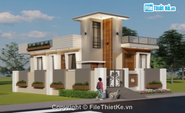 Nhà phố 2 tầng,file su nhà phố 2 tầng,sketchup nhà phố 2 tầng