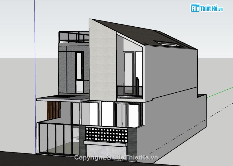 Nhà phố 2 tầng,model su nhà phố 2 tầng,file sketchup nhà phố 2 tầng,nhà phố 2 tầng sketchup,file su nhà phố 2 tầng