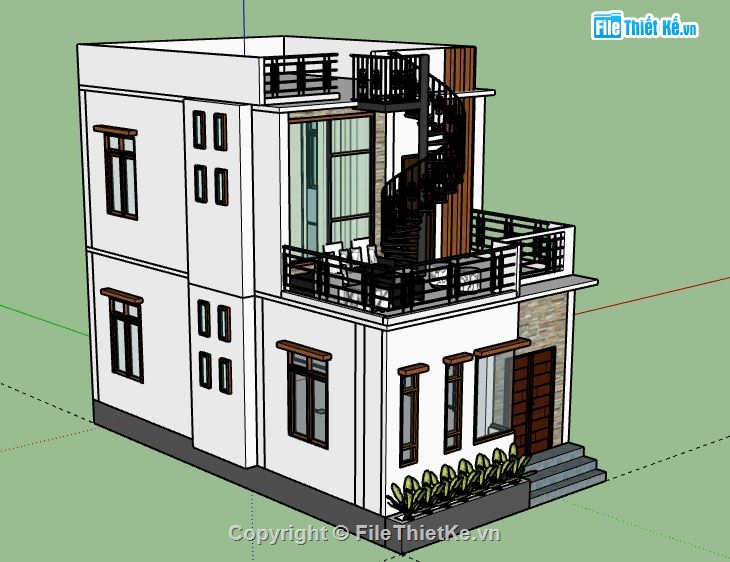 Nhà phố 2 tầng,model su nhà phố 2 tầng,nhà phố 2 tầng file su,file sketchup nhà phố 2 tầng