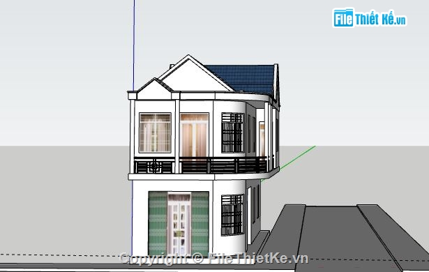 Nhà phố 2 tầng,Model su nhà phố 2 tầng,sketchup nhà phố 2 tầng