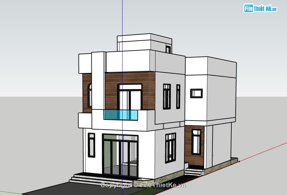 Nhà phố 2 tầng,Model su nhà phố 2 tầng,sketchup nhà phố 2 tầng