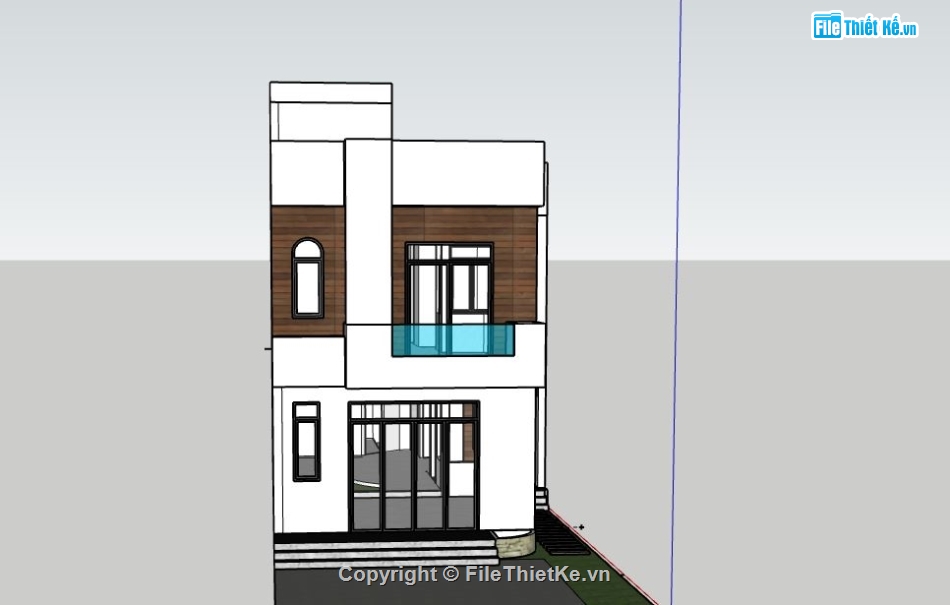 Nhà phố 2 tầng,Model su nhà phố 2 tầng,sketchup nhà phố 2 tầng