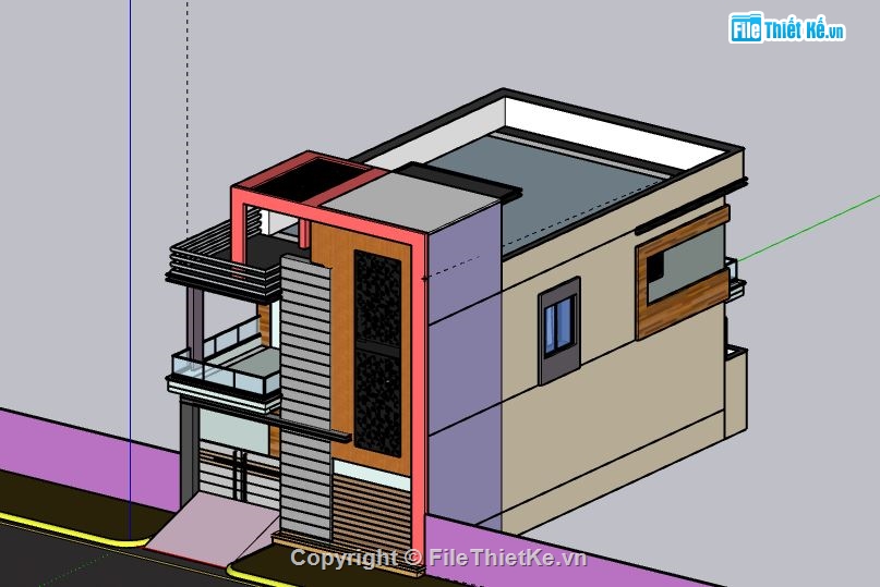 Nhà phố 2 tầng,model su nhà phố 2 tầng,file su nhà phố 2 tầng