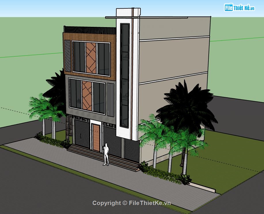 Nhà phố 3 tầng,model su nhà phố 3 tầng,sketchup nhà phố 3 tầng