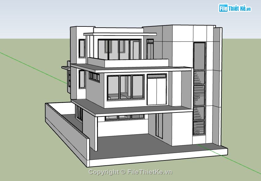 Nhà phố 3 tầng,sketchup nhà phố 3 tầng,nhà phố 3 tầng model su,file su nhà phố 3 tầng