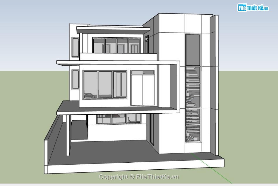 Nhà phố 3 tầng,sketchup nhà phố 3 tầng,nhà phố 3 tầng model su,file su nhà phố 3 tầng