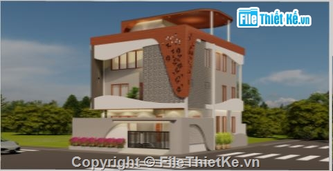 Nhà phố 3 tầng,file su nhà phố 3 tầng,sketchup nhà phố 3 tầng