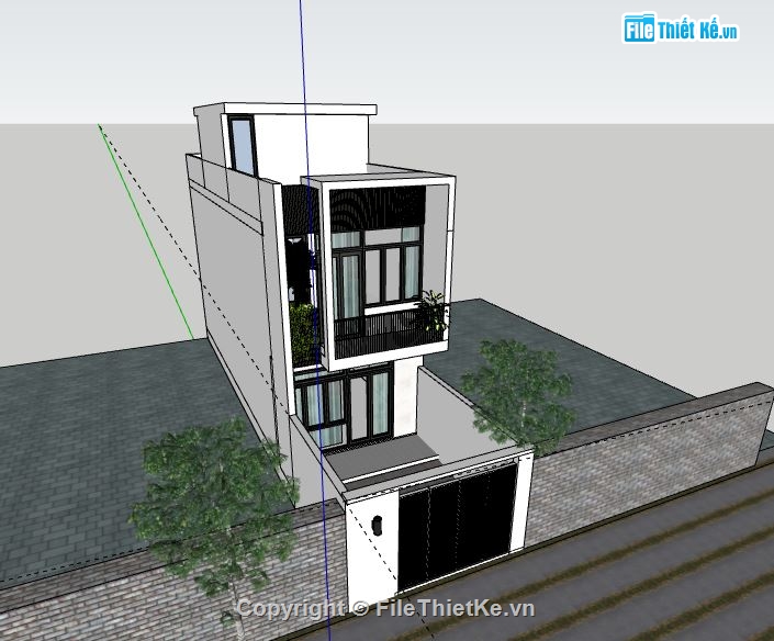 Nhà phố 3 tầng,Model su nhà phố 3 tầng,nhà phố 3 tầng file su