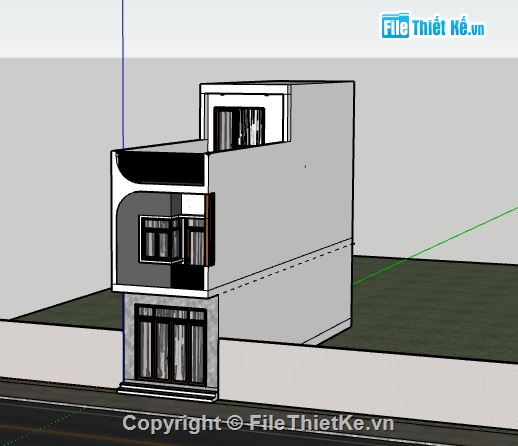 nhà phố 3 tầng,file su nhà phố 3 tầng,sketchup nhà phố 3 tầng