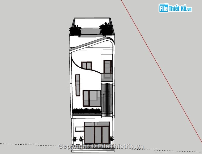 Nhà phố 3 tầng,Model su nhà phố 3 tầng,nhà phố 3 tầng file su