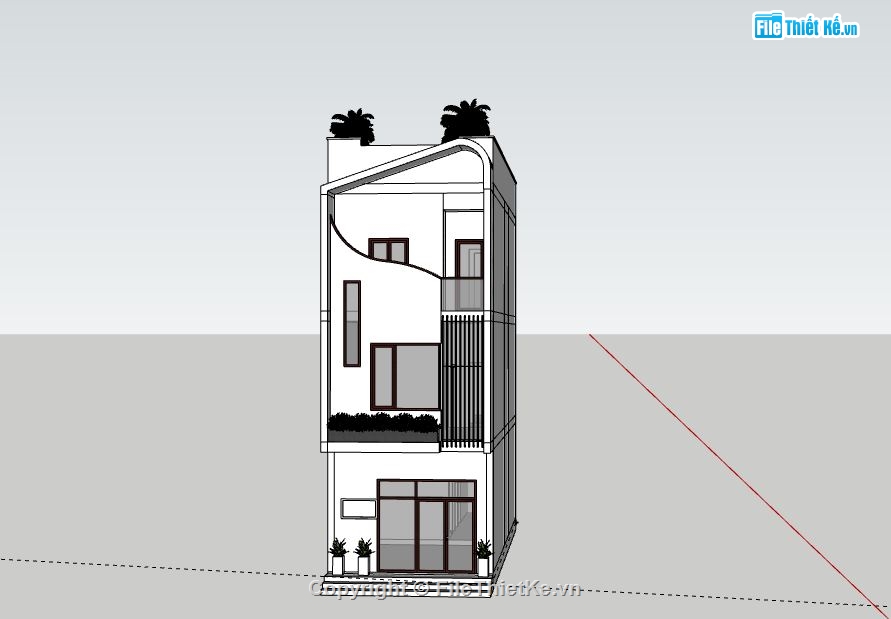 Nhà phố 3 tầng,Model su nhà phố 3 tầng,nhà phố 3 tầng file su