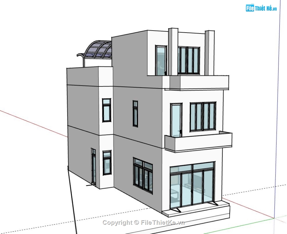 Nhà phố 3 tầng,Model su nhà phố 3 tầng,file su nhà phố 3 tầng