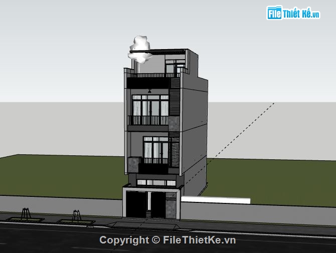 Nhà phố 3 tầng,model su nhà phố 3 tầng,nhà phố 3 tầng sketchup