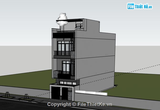 Nhà phố 3 tầng,model su nhà phố 3 tầng,nhà phố 3 tầng sketchup