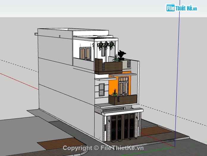 Nhà phố 3 tầng,Nhà phố,model su nhà phố 3 tầng