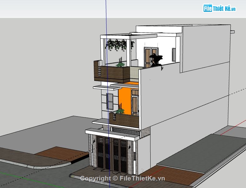 Nhà phố 3 tầng,Nhà phố,model su nhà phố 3 tầng
