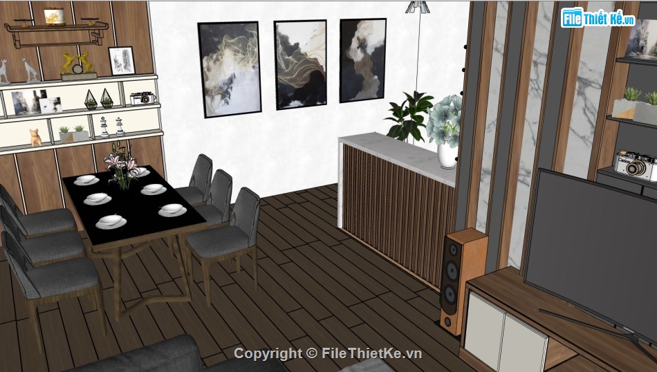 Sketchup chung cư,Sketchup nội thất chung cư,file sketchup nội thất chung cư,model su nội thất chung cư