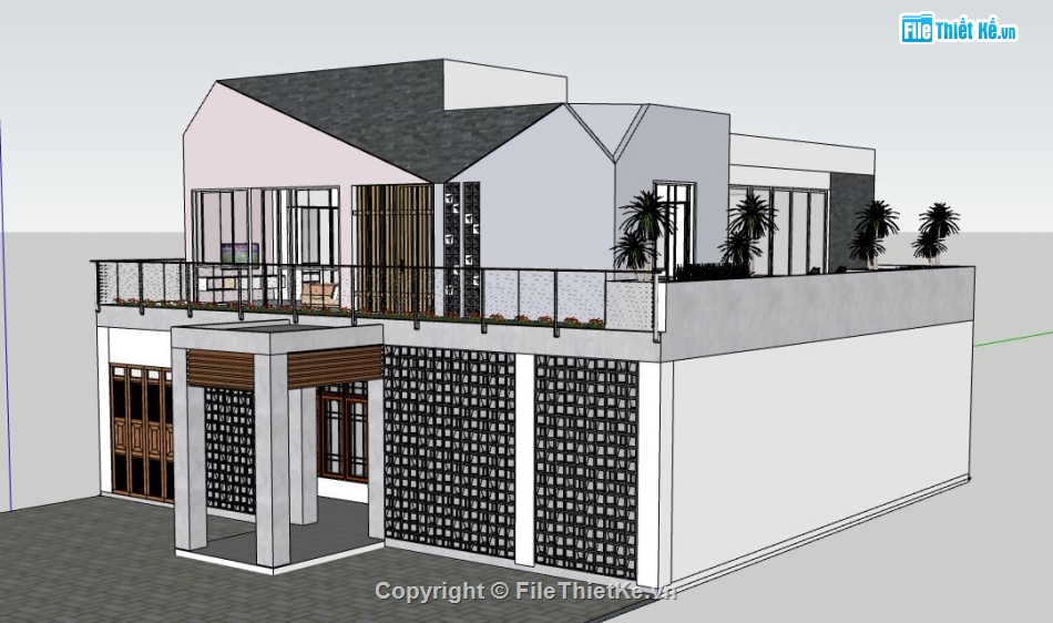 Biệt thự 2 tầng,model su biệt thự 2 tầng,file su biệt thự 2 tầng,sketchup biệt thự 2 tầng,biệt thự 2 tầng file su