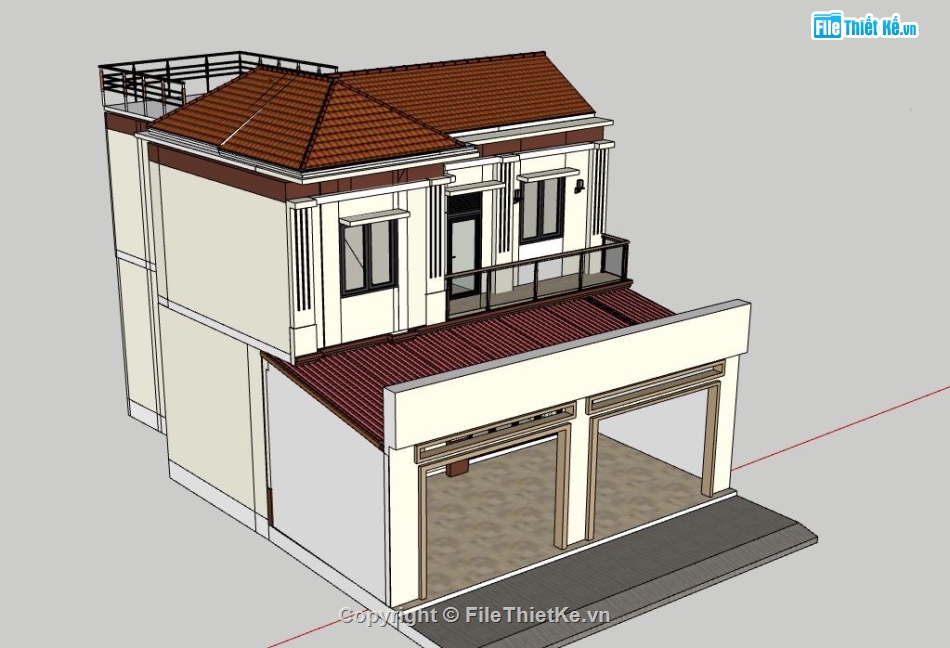 Biệt thự 2 tầng,Model su biệt thự 2 tầng,biệt thự 2 tầng file su