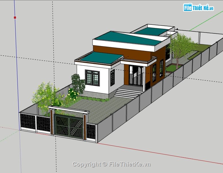 Nhà 1 tầng,Model su nhà 1 tầng,nhà 1 tầng file su