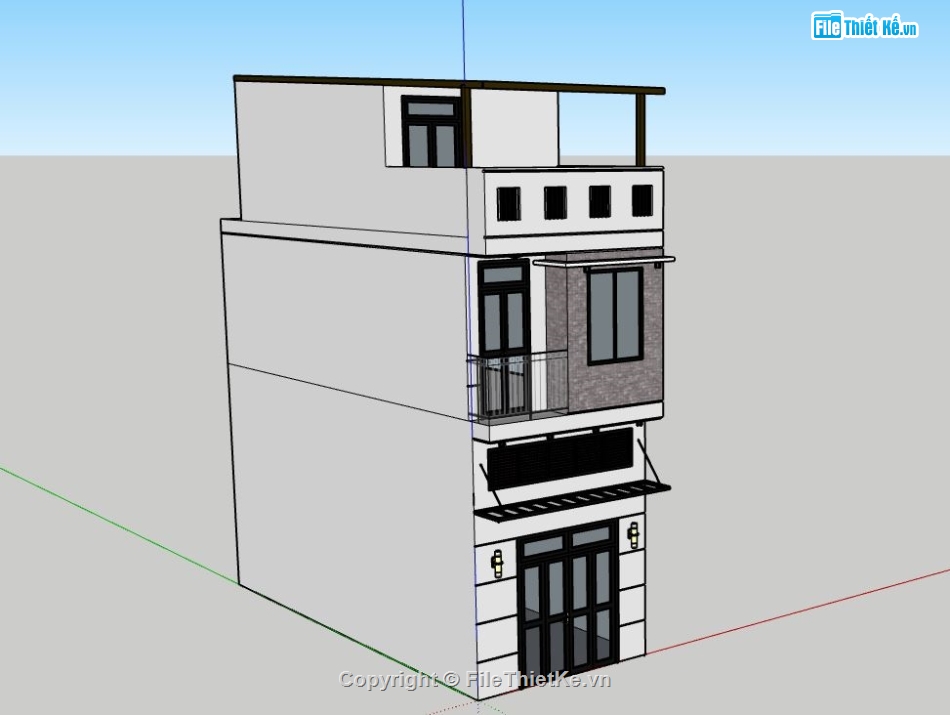 Nhà phố 3 tầng,Model su nhà phố 3 tầng,nhà phố