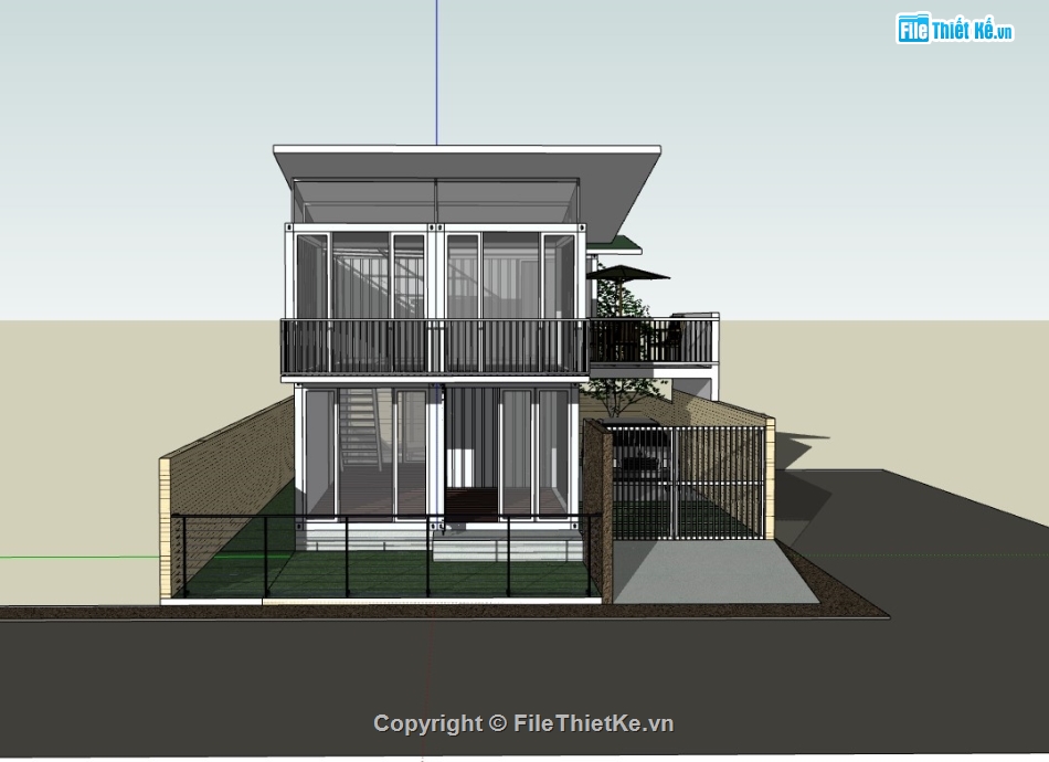 su nhà phố 2 tầng,sketchup nhà phố,su nhà phố,nhà phố 2 tầng