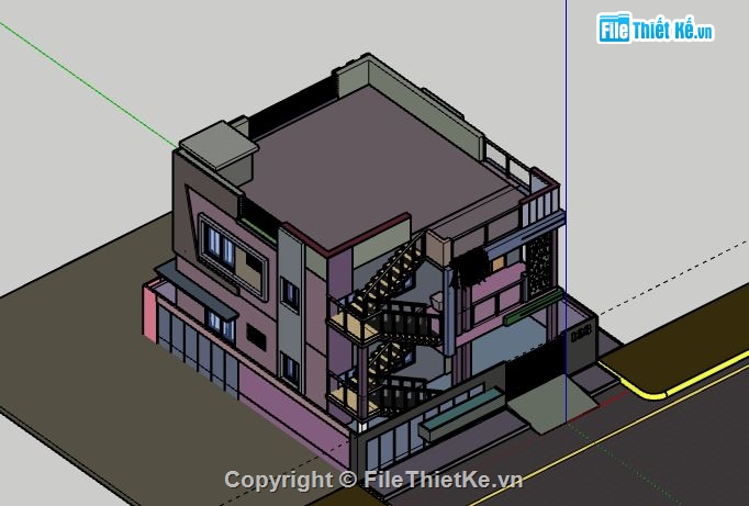 Biệt thự 3 tầng,model su biệt thự 3 tầng,file su biệt thự 3 tầng