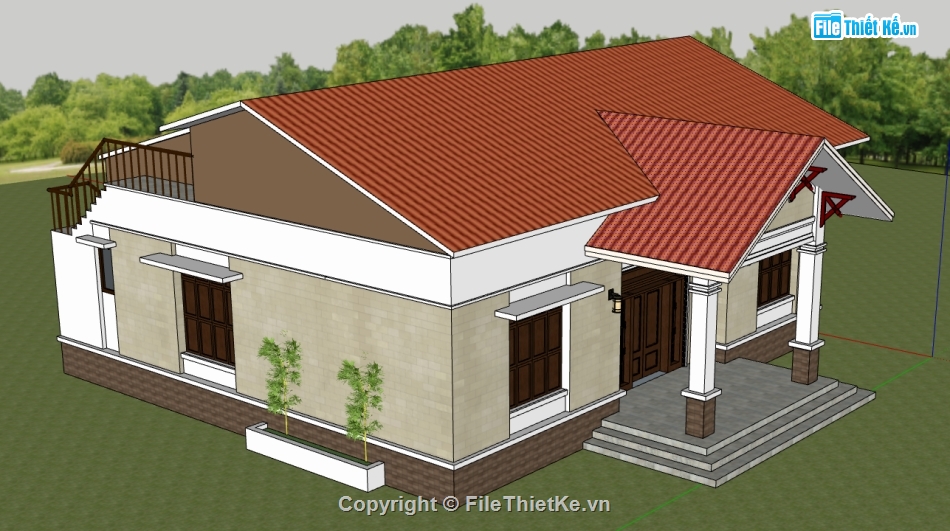 file sketchup nhà mái thái 1 tầng,model sketchup nhà mái thái 1 tầng,sketchup nhà mái thái 1 tầng,3d sketchup nhà mái thái 1 tầng