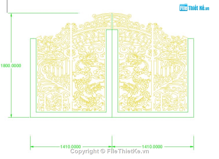 Cổng CNC 2 cánh đẹp,Cổng 2 cánh rồng cnc,File dxf cổng rồng đẹp,Cổng rồng 2 cánh đẹp,File cổng rồng dxf