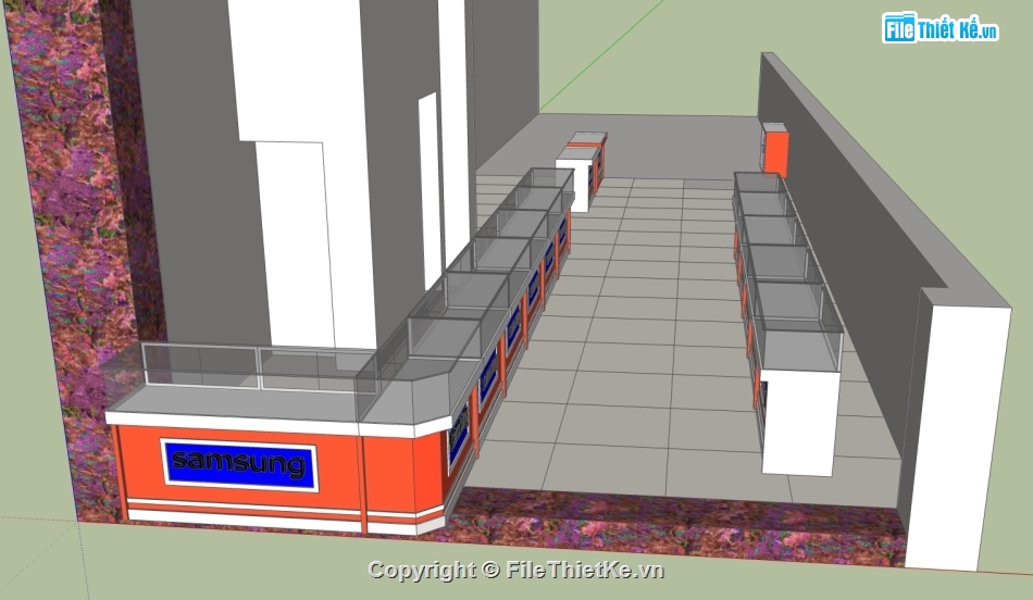 sketchup quán điện thoại,shop bán điện thoại,model sketchup tủ bán điện thoại,3d tủ bán điện thoại