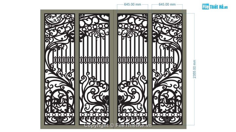 cổng 4 cánh cnc,file cnc cổng 4 cánh,mẫu cnc cổng 4 cánh