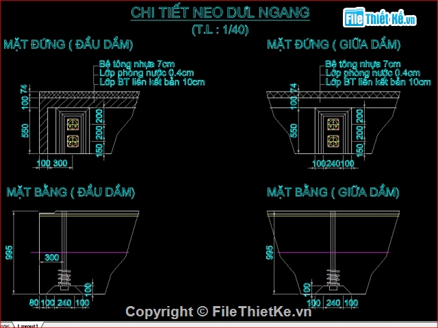 cầu dầm,bản dầm,Bản vẽ dầm L=15m,Kết cấu dầm cầu bản L=15m