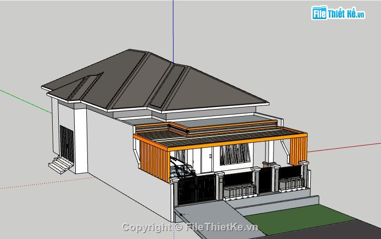 Biệt thự 1 tầng,model su biệt thự 1 tầng,file su biệt thự 1 tầng,sketchup biệt thự 1 tầng,biệt thự 1 tầng file su