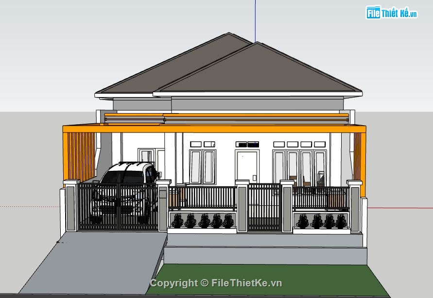 Biệt thự 1 tầng,model su biệt thự 1 tầng,file su biệt thự 1 tầng,sketchup biệt thự 1 tầng,biệt thự 1 tầng file su