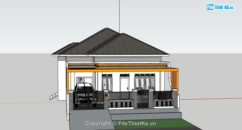 Biệt thự 1 tầng,model su biệt thự 1 tầng,file su biệt thự 1 tầng,sketchup biệt thự 1 tầng,biệt thự 1 tầng file su