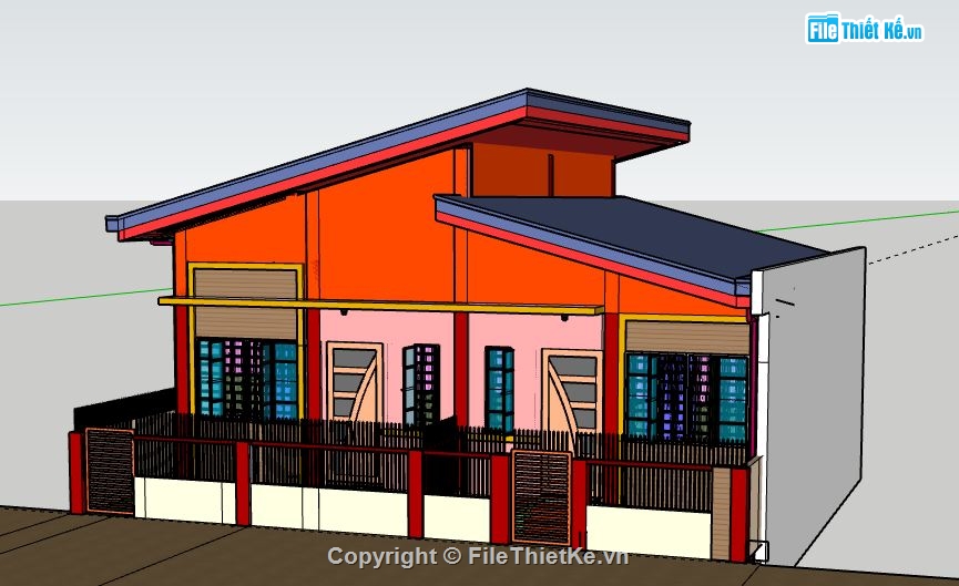 Biệt thự 1 tầng,Model su biệt thự 1 tầng,File su biệt thự 1 tầng,sketchup biệt thự 1 tầng,biệt thự 1 tầng sketchup