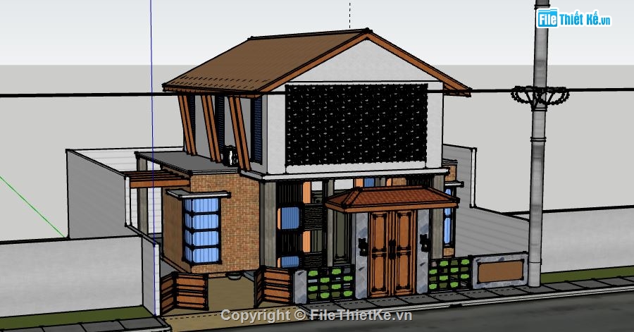 Biệt thự 2 tầng,model su biệt thự 2 tầng,biệt thự 2 tầng file sketchup,file sketchup biệt thự 2 tầng