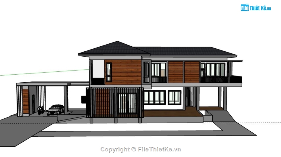 Biệt thự 2 tầng,model su biệt thự 2 tầng,file su biệt thự 2 tầng,biệt thự 2 tầng sketchup,sketchup biệt thự 2 tầng